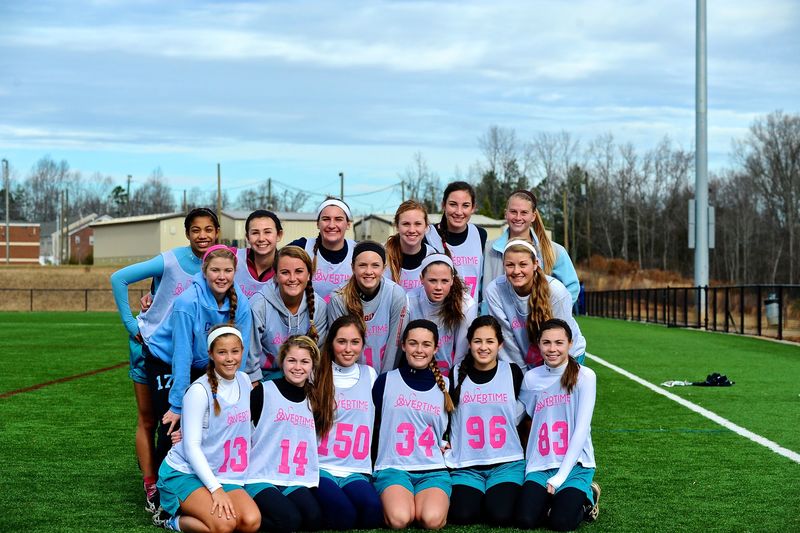 The ESLC, shown at the Overtime Tournament in Charlotte, N.C., includes in back (l-r) Taylor Gooch, Coryn Cannon, Lindsey Voss, Karalyn Joseph, Erin Florek and Elizabeth Lockwood. In the middle are Sam Broadhurst, Jordan Brown, Molly Soule, Sophie Brennan and Allie Yeager
. In front are Alexa Woodruff, Alyssa Mocci, Sarah Tappan, Lizzie Frederick, Sara Arrington and Meg Lingo. BY DAVE FREDERICK